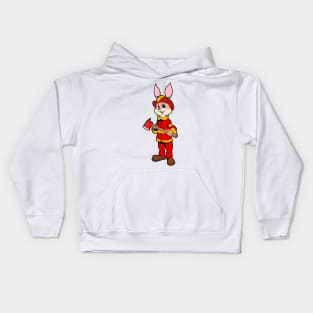 Fireman Bunny Kids Hoodie